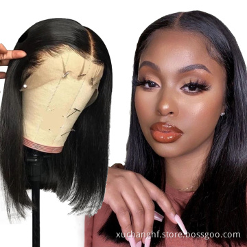 Wholesale Glueless Peruvian Hd Short Lace Bob Wigs Lace Closure Bob Wigs New Arrival Curly Virgin Human Hair Lace Frontal Wig